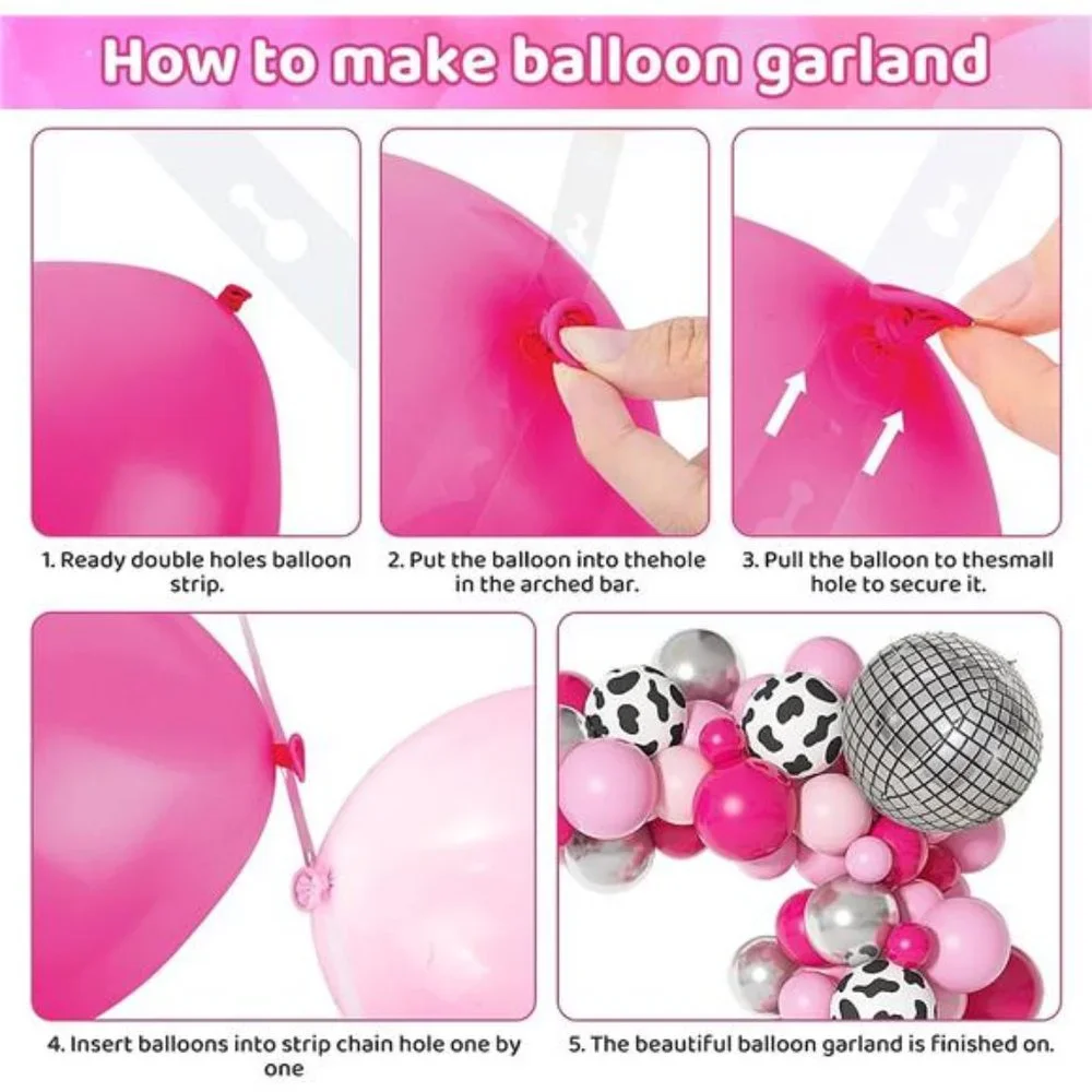 Pink & Barbie Themed 112Pcs Cute Birthday Party Decorations